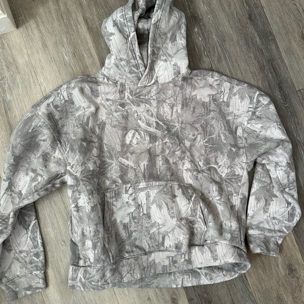 Hollister Light Gray Camouflage Hoodie